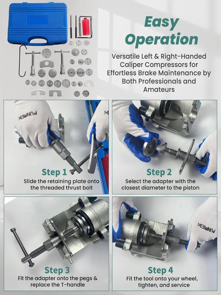 Brake Caliper Compression Tool 36 Piece Disc Brake Caliper Tool Kit for Pad Repl