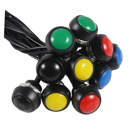 10PCS 12mm Momentary Push Button Switch On Off Waterproof SPST Mini Round