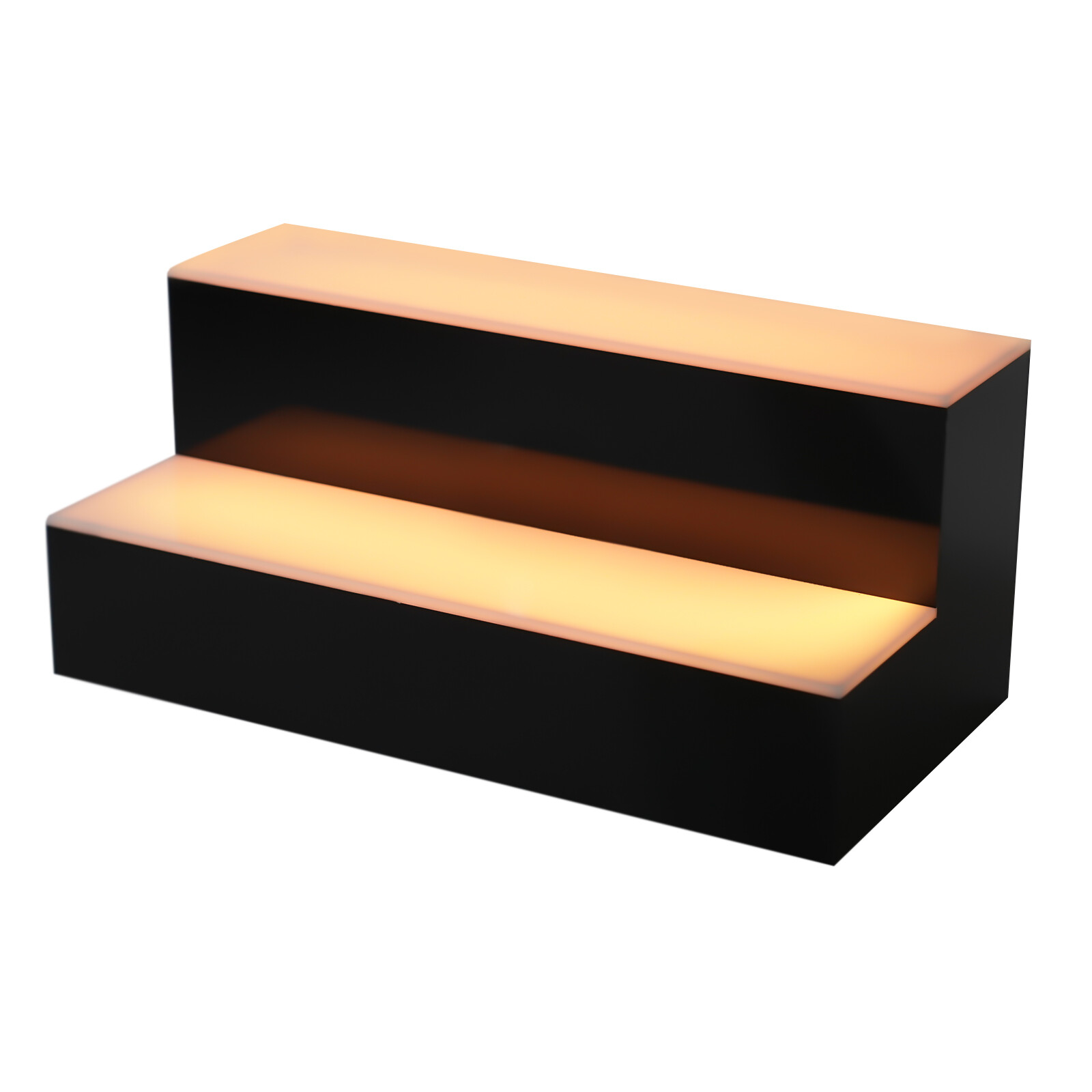 2 Tier Step - LED Lighted Back Bar Liquor Bottle Shelf Glowing Display Stand NEW