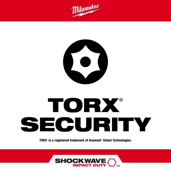 Milwaukee Tool 48-32-4618 Shockwave Torx Security Insert Bit Set - 10Pc