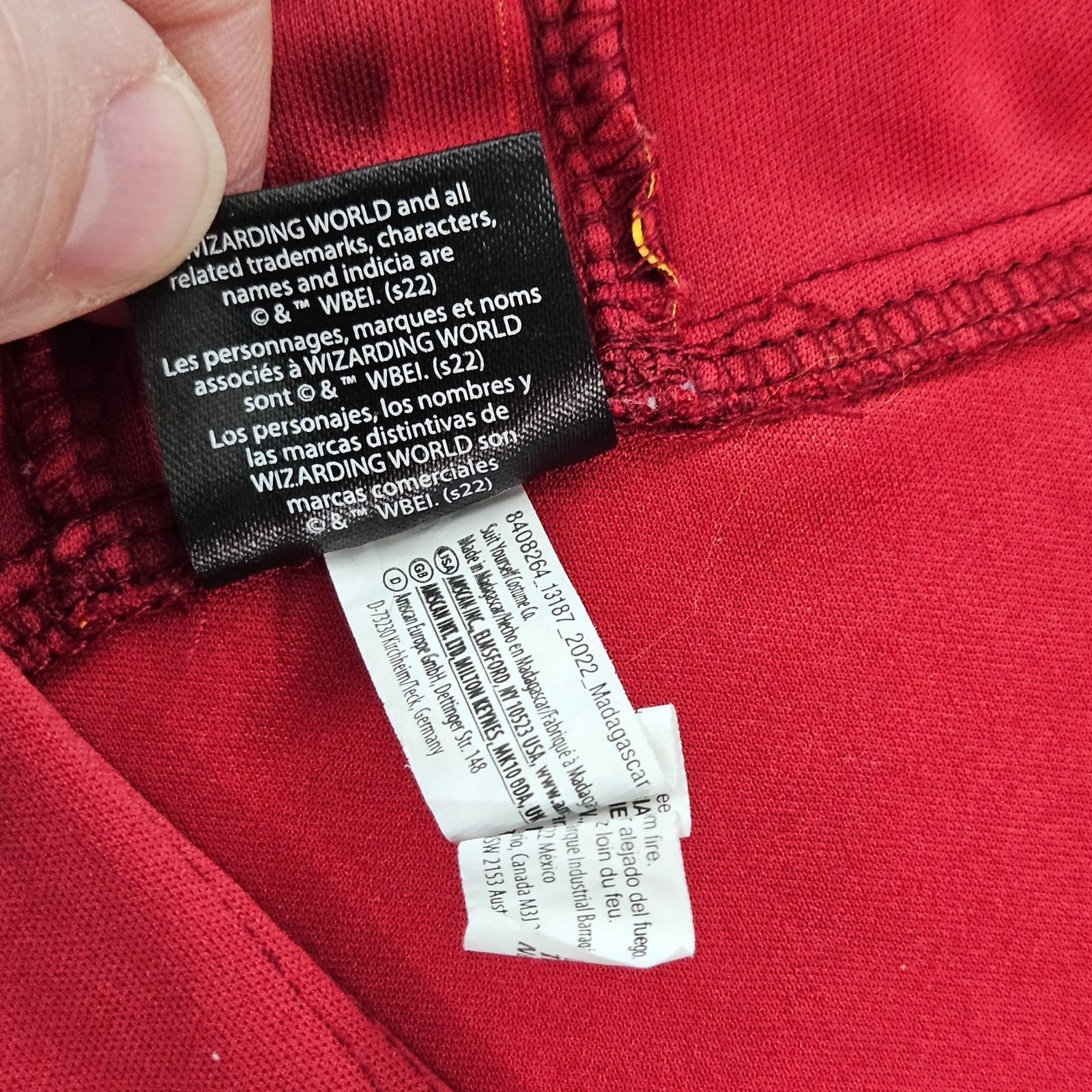 Harry Potter Gryffindor Robe Scarf and Tie Adult One Size Red Robe With Hood