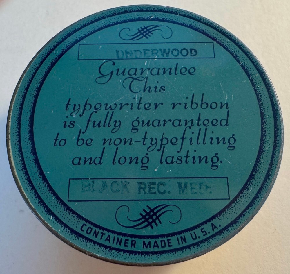 Underwood Typewriter Ribbon Tin - Empty