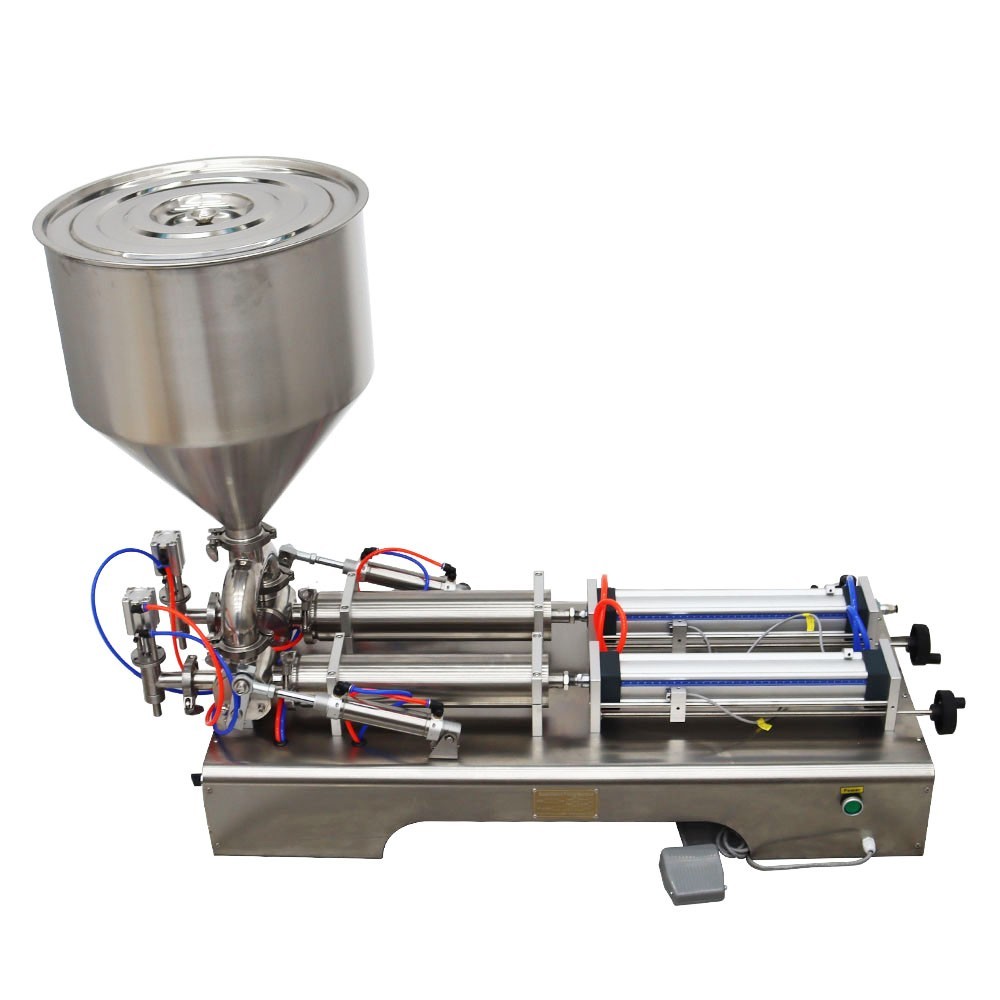 Pneumatic Paste Liquid Dual Purpose Filling Machine Two Nozzle 100-1000ML 110V