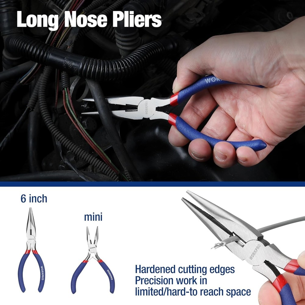 Versatile 7-Piece Pliers Set - Includes Groove Joint, Long & Slip Joint Tools