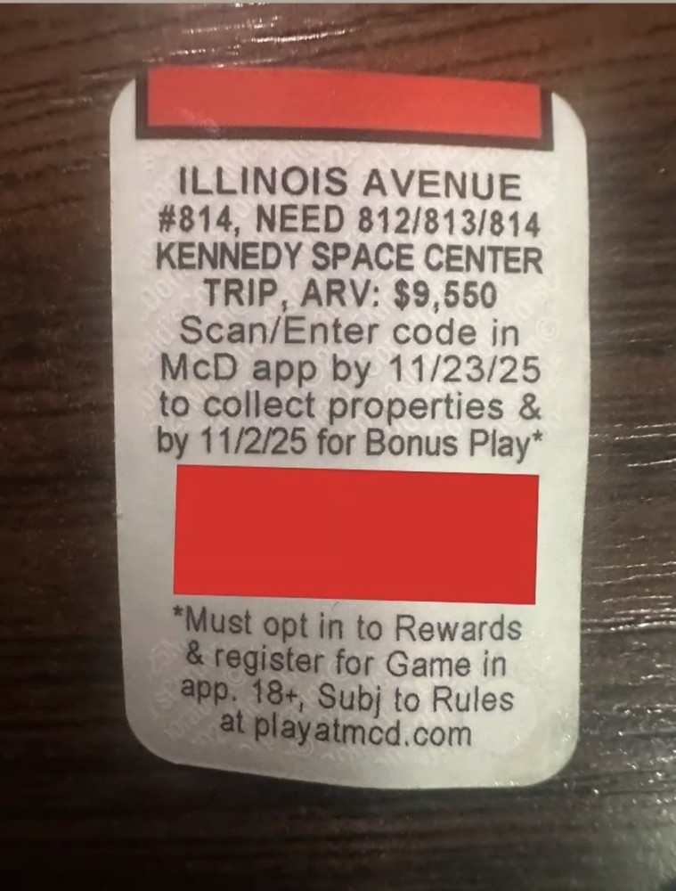McDonald’s Monopoly Game Stickers