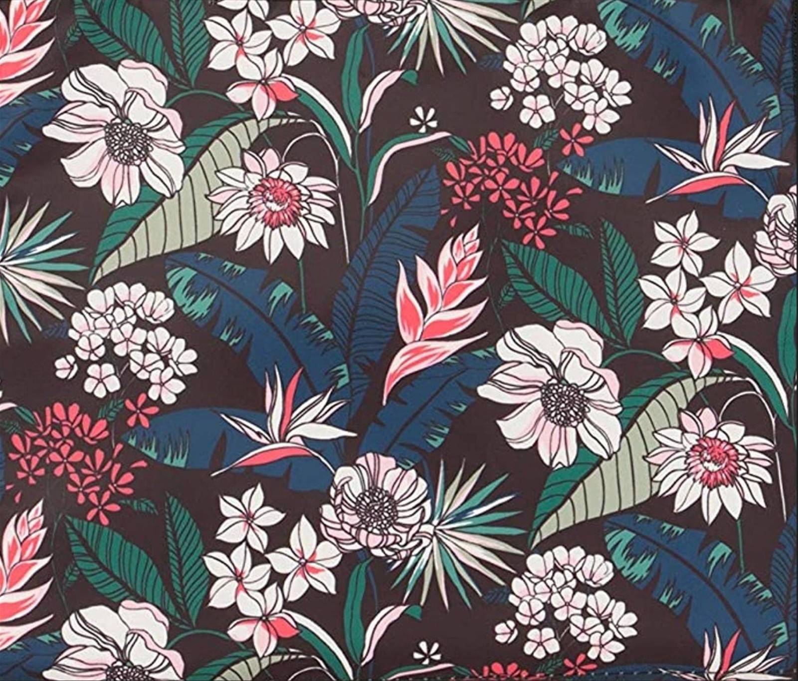 PACMAXI Craft Sewing Accessory Organizer Storage Bag Cross Stitch Flowers Black