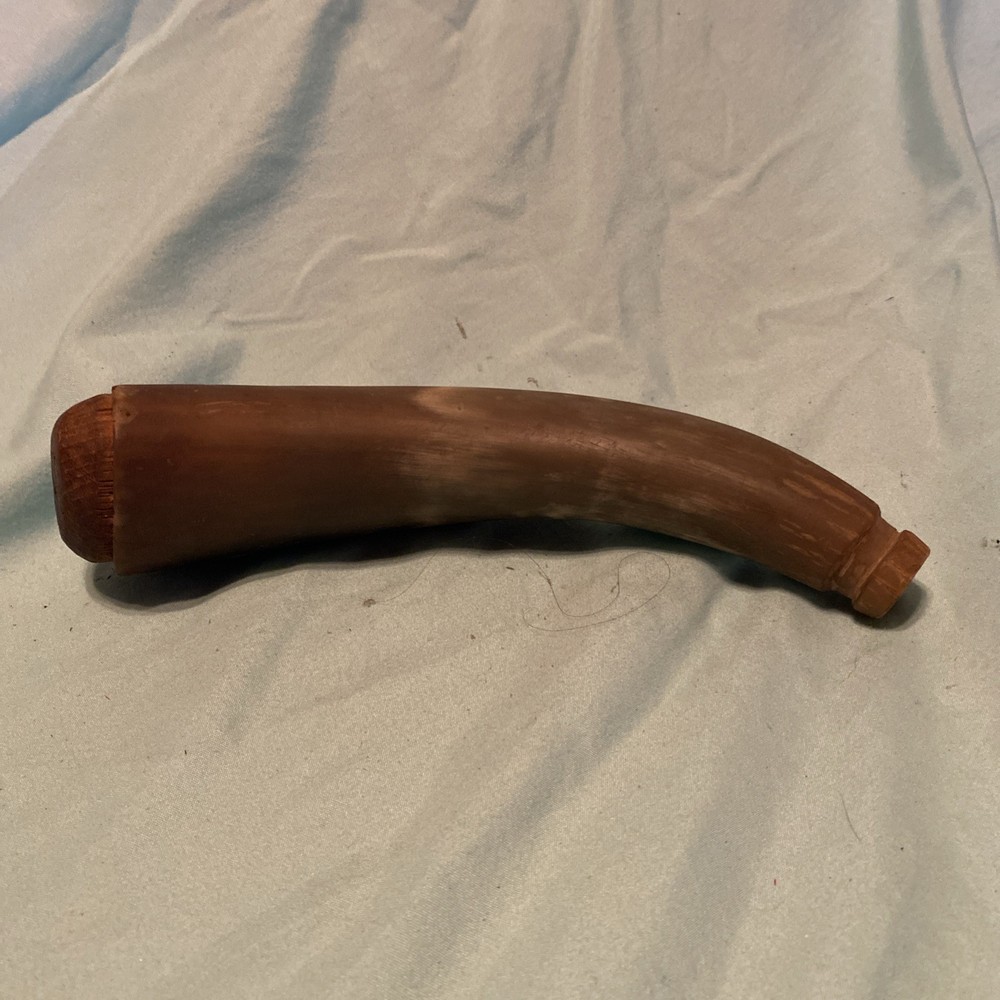Handmade Antigue Black Powder Horn For Muzzleloader