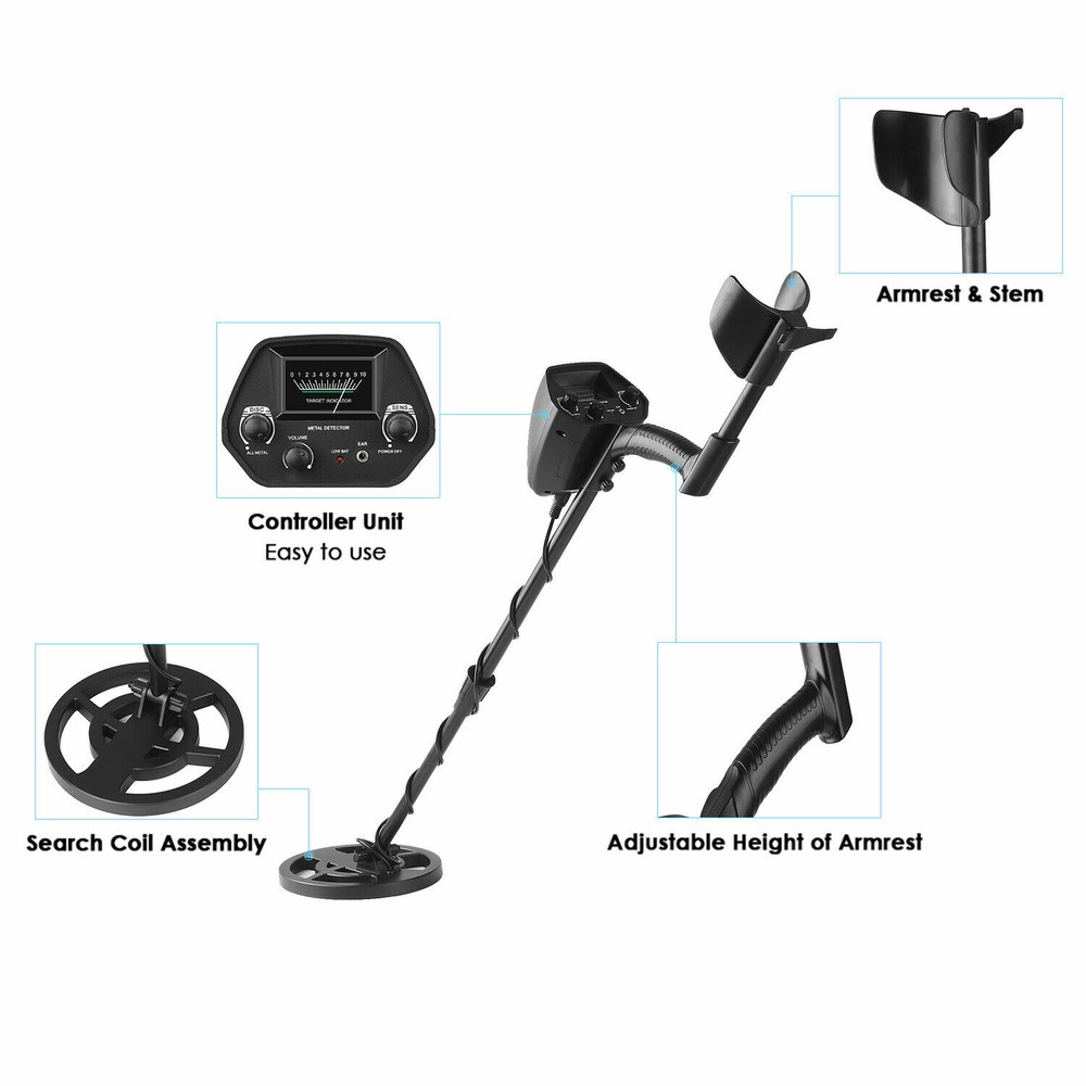 LCD Metal Detector Kit Deep Sensitive Gold Digger Hunter Search Waterproof Coil