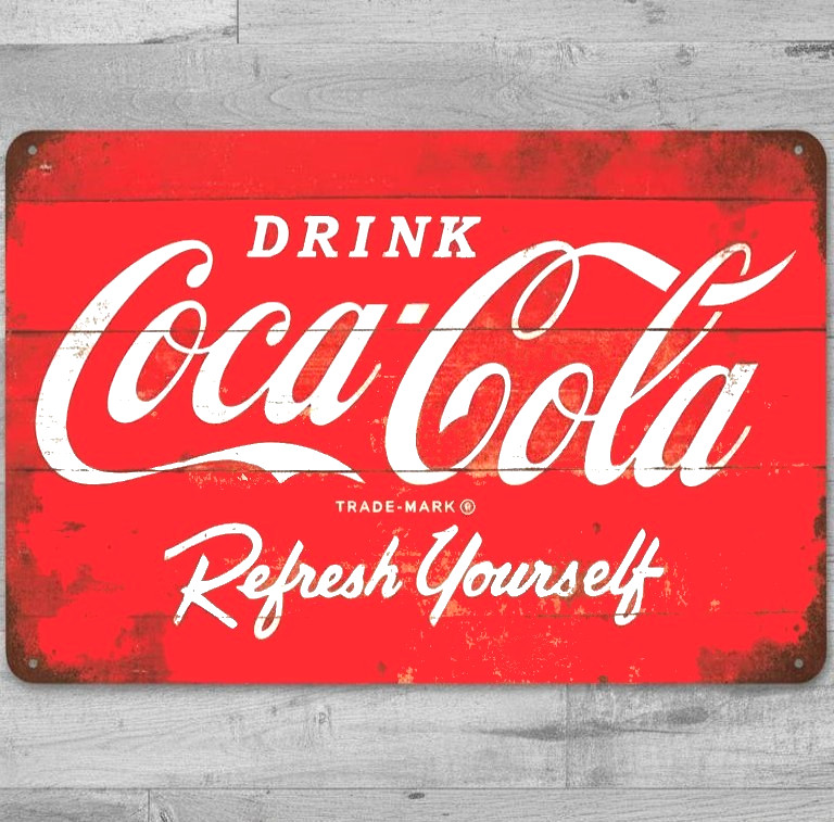 Drink Coca-Cola Refresh Yourself 8 x 12 Novelty Metal Sign Made In USA New!