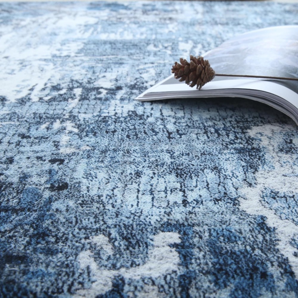 Rugcomf 4x6 Rug Washable Boho Soft Area 4' x 6' (Rectangular), Blue