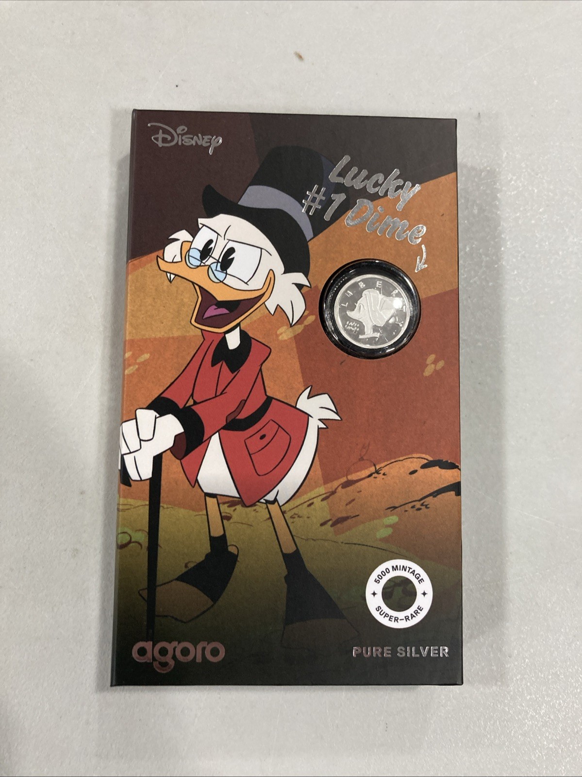 2026 Agoro Disney Ducktales Scrooge McDuck - Lucky Dime 3g Silver Coin /5000 NEW