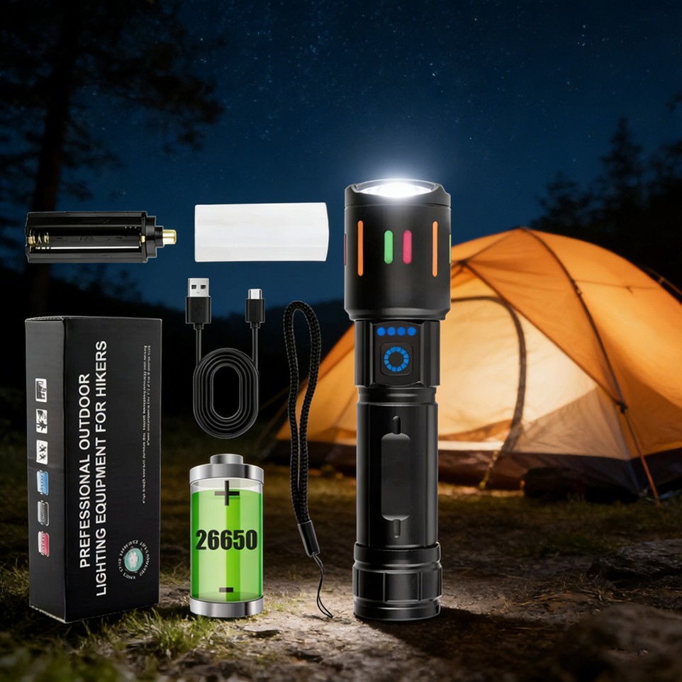 350000000 Lumen Super Bright LED Tactical Flashlight Rechargeable Work Light%%#