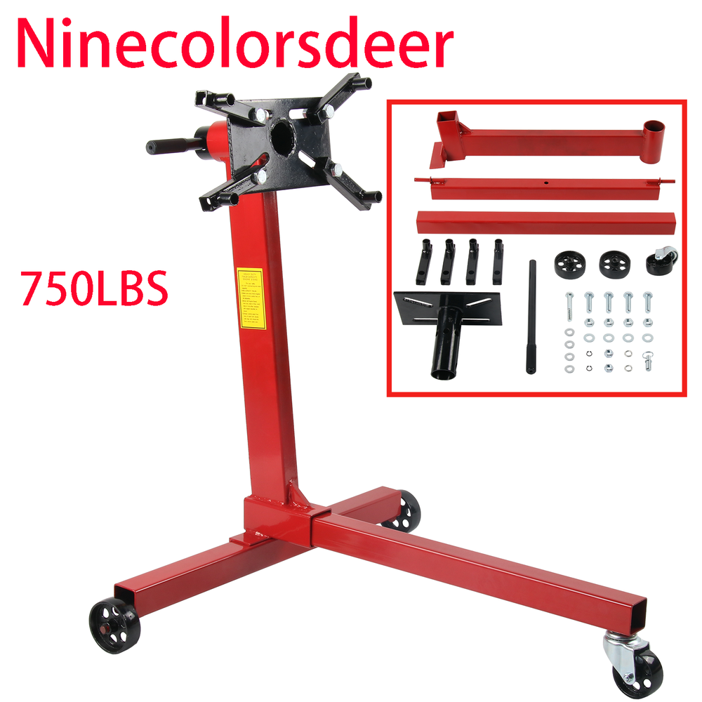 750LBS Folding Engine Stand Vehicle Engine Block Stand 360 Degree Head