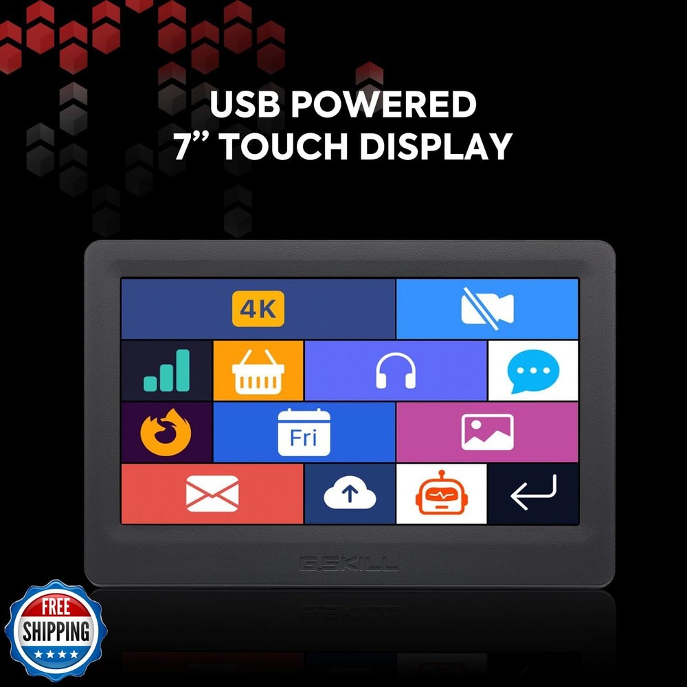 G.SKILL WigiDash PC Command Panel - 7 inch Touch Display, Up to 20 (5x4) Widg