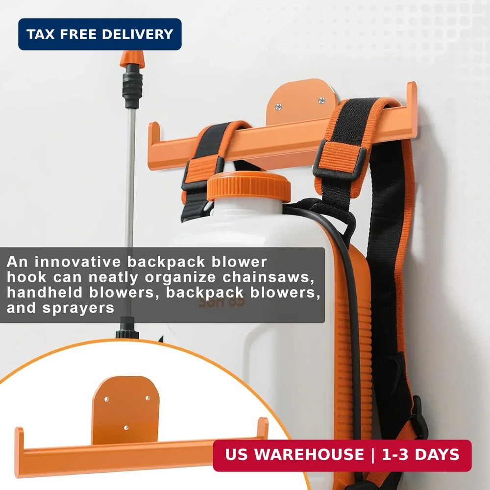 FLEXI RODS Backpack Leaf Blower Hanger, Backpack Sprayer Wall Mount, Lawn Care A