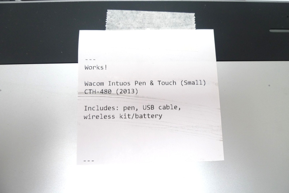 Wacom Intuos Small Tablet CTL-480 w/ Pen & Cable