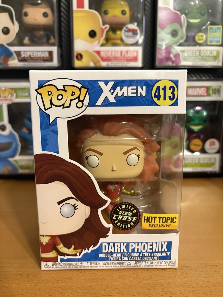 Funko Pop! X-MEN Dark Phoenix #413 Hot Topic Exclusive GITD Chase W/Protector!!