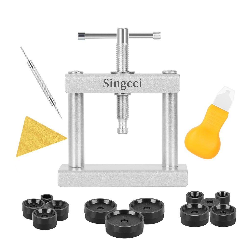 Singcci Watch Press Tool Set, Set Back Case Closer with 12 Silver