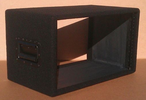 Custom Pearson 5 space simple rack black 16" deep w/ two handles