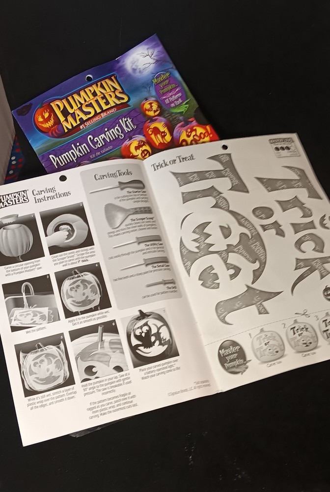 2 Pack Pumpkin Masters Halloween Pumpkin Carving Set with 10 Patterns NEW