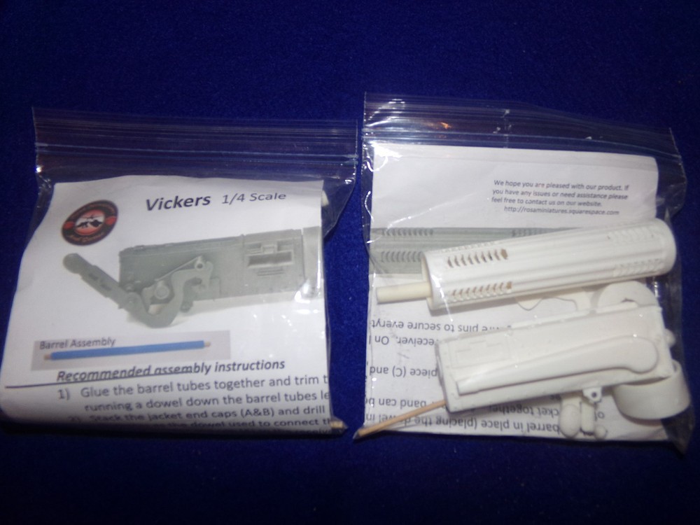 TWO: 1/4 scale Vickers Machine Guns: Accessory for Remote Control Aircraft