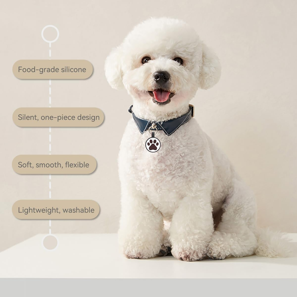 QR Code Cat Tag, Blue, Modifiable Profile, Silent Silicone, 1"