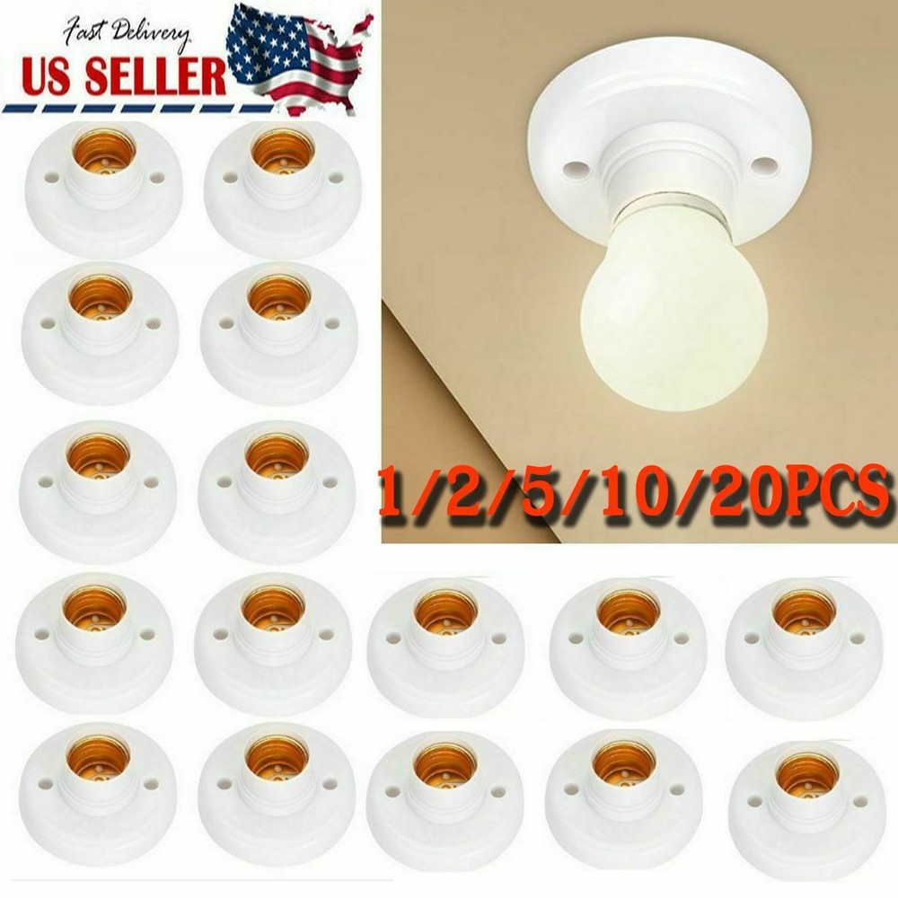 1/5/10pcs E27 Light Bulb Pendant Lamp Round Fixing Base Holder Screw Cap Socket