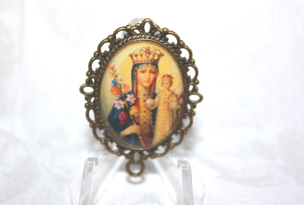 Custom Bronze Rosary Center Part/Color /Rosary Making/Madonna and Child # 2