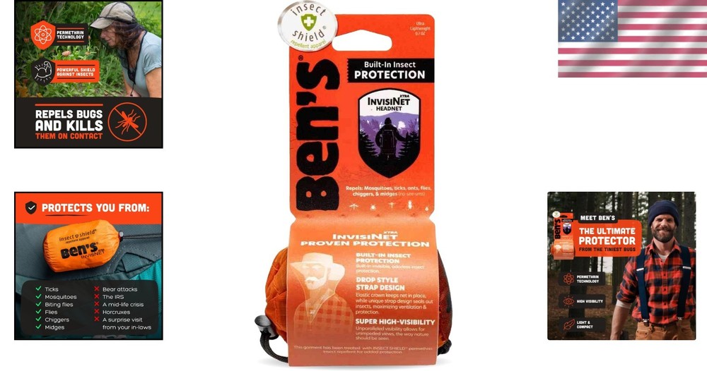 InvisiNet Xtra Head Net: Permethrin Insect Shield, Optimal Visibility, USA Made