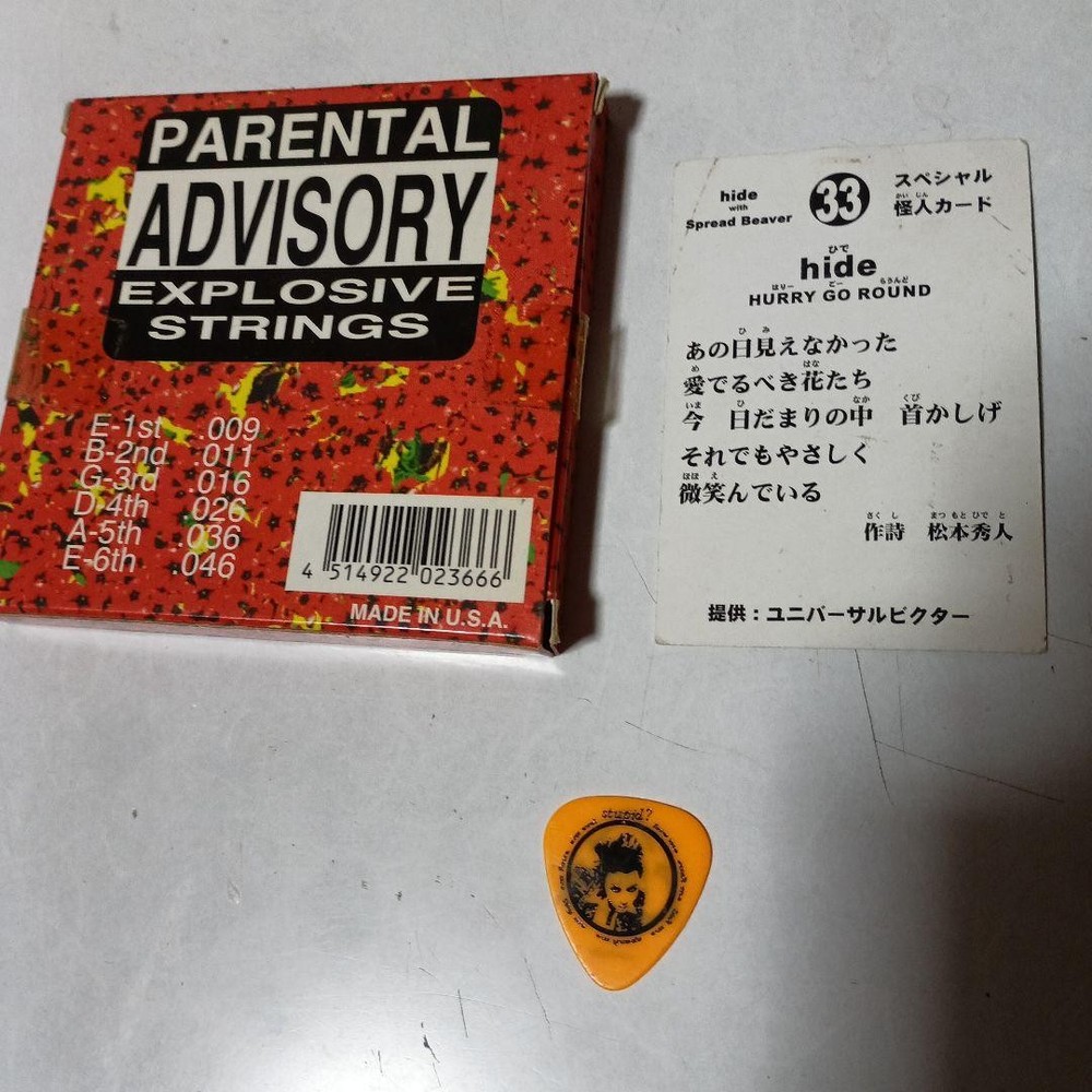 hide guitar string set with bonus card