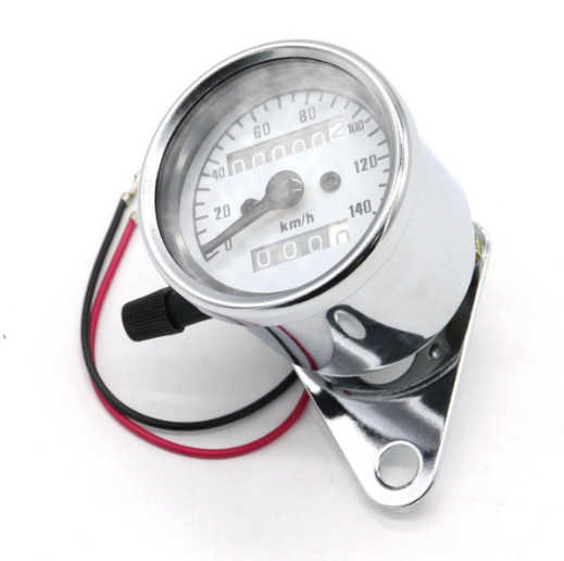 Universal Motorcycle Retro Speedometer LED Indicator Odometer 12V Speed Meter