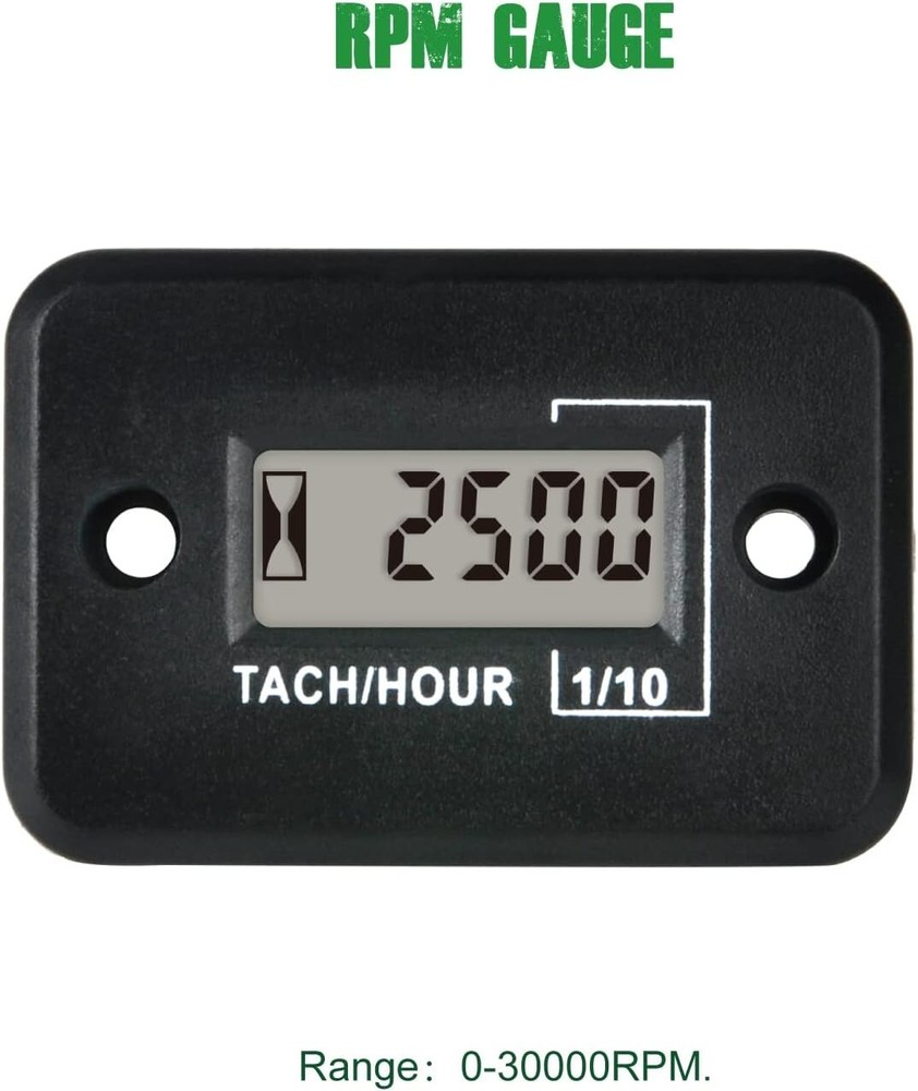 Waterproof Tachometer Tiny Tach/Hour Meter for 2 Stroke & 4 Stroke Small Engine
