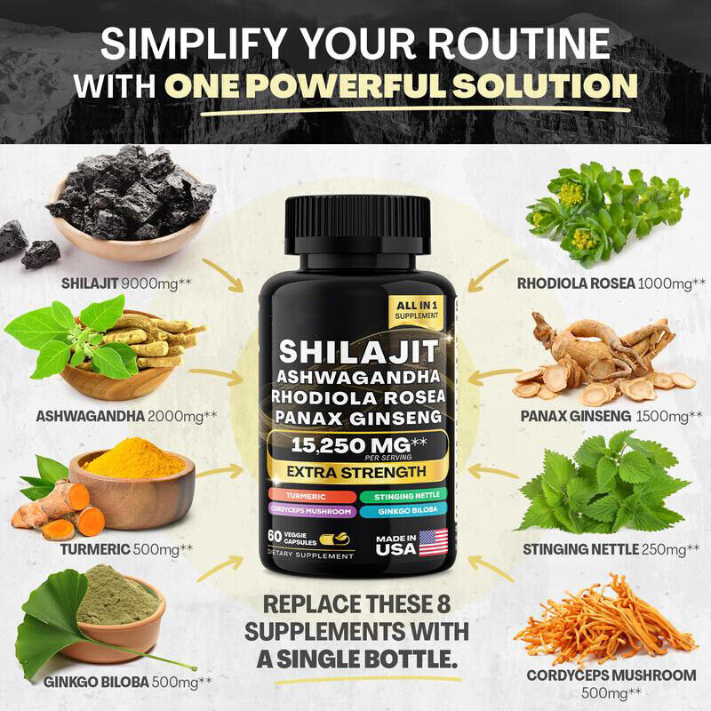 2pcs Dynamic Vitality Bundle - Sea Moss Multivitamin & Shilajit Power Combo 1Set