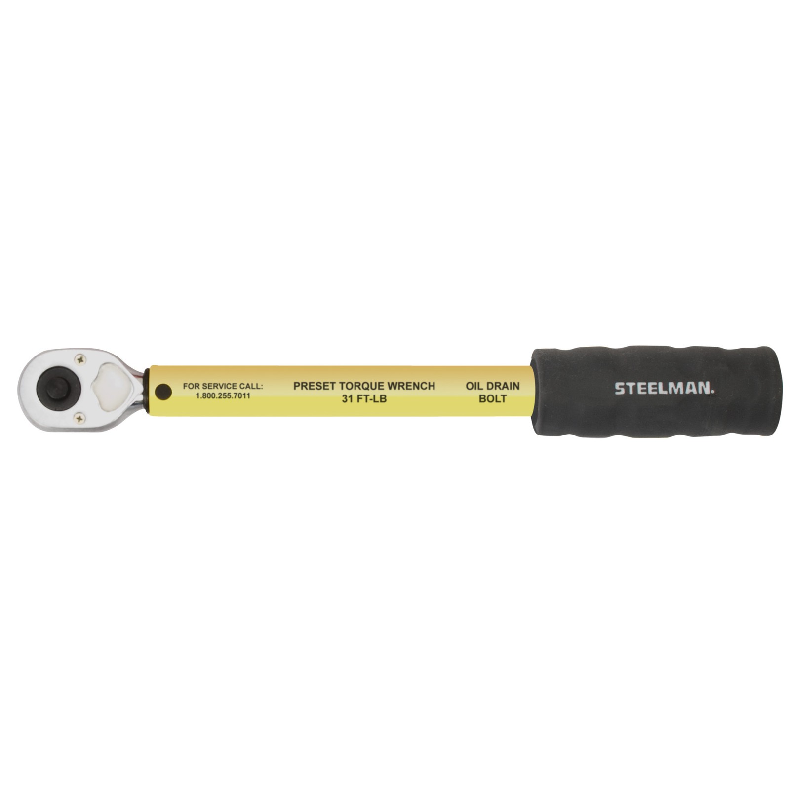 STEELMAN 3/8-Inch Drive Pre-Set 31 ft-lb Yellow Drain Plug Torque Wrench 95338