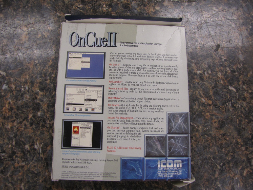 Vintage OnCuell File Application Manager For Macintosh Software 1991 CIB BOX