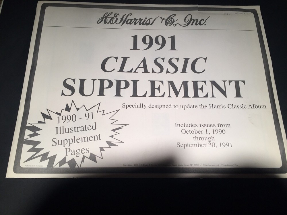 1991 H E Harris Liberty Classic Stamp Album Supplement New and Sealed Pages