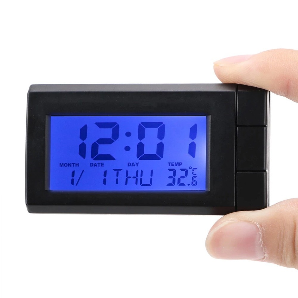 2× Mini Digital LCD Table Auto Car Dashboard Desk Date Time Small Clock