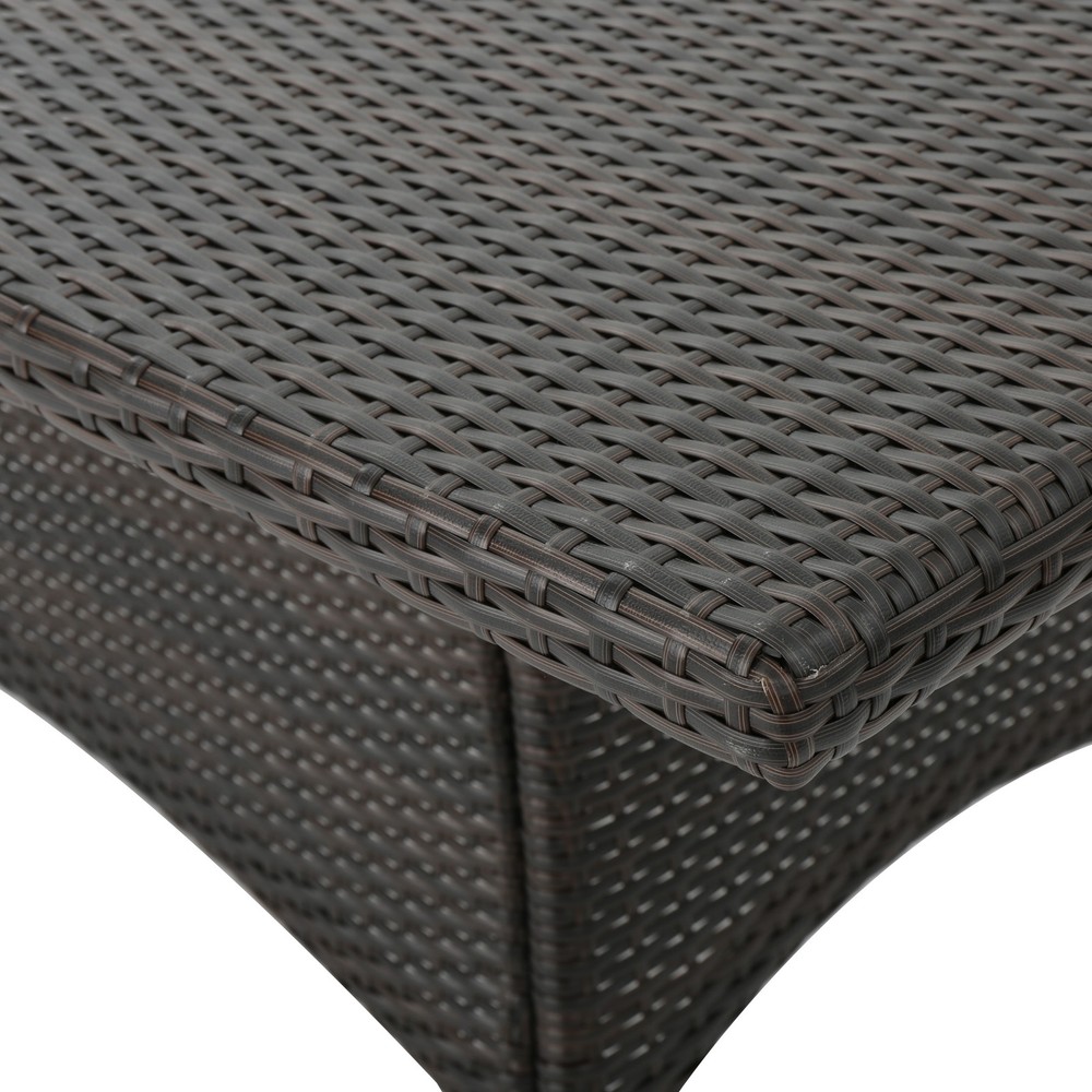 Modern Rectangular Wicker Dining Table for Outdoor Patio