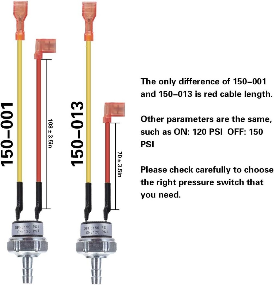Reliable 150 PSI Automatic Air Pressure Switch for Smooth Compressor Operation