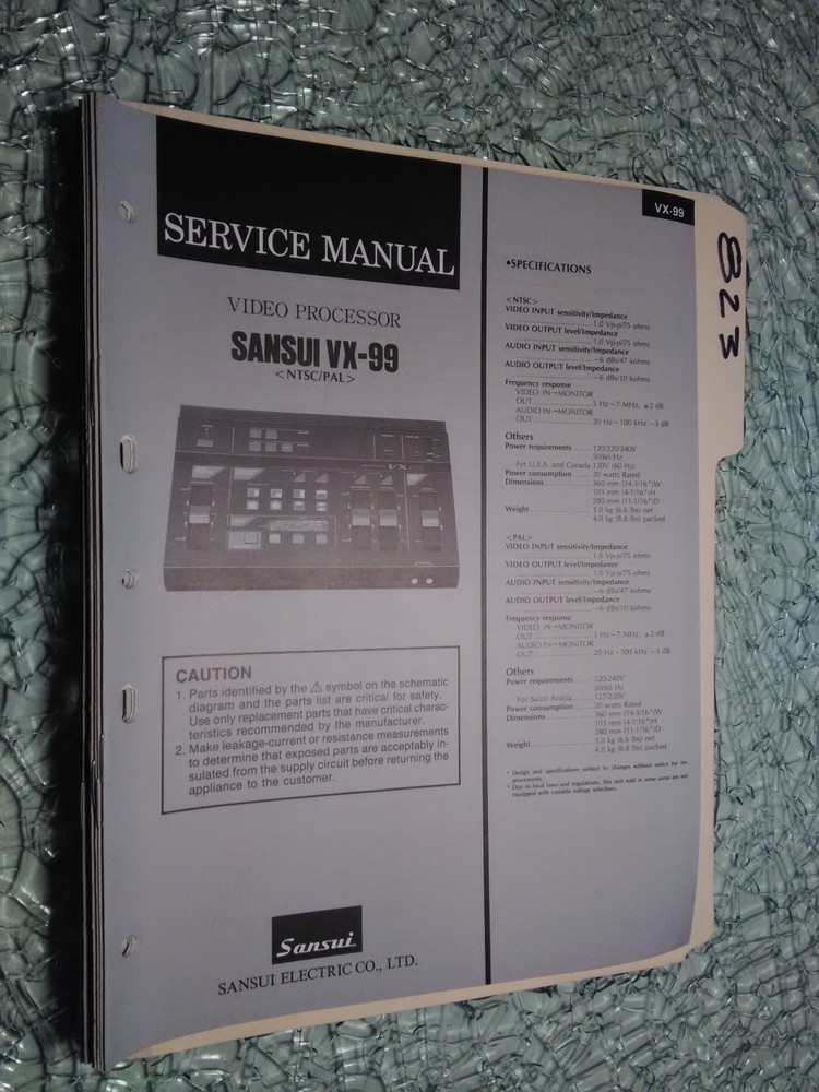 Sansui vx-99 service manual original repair book video processor ntsc pal