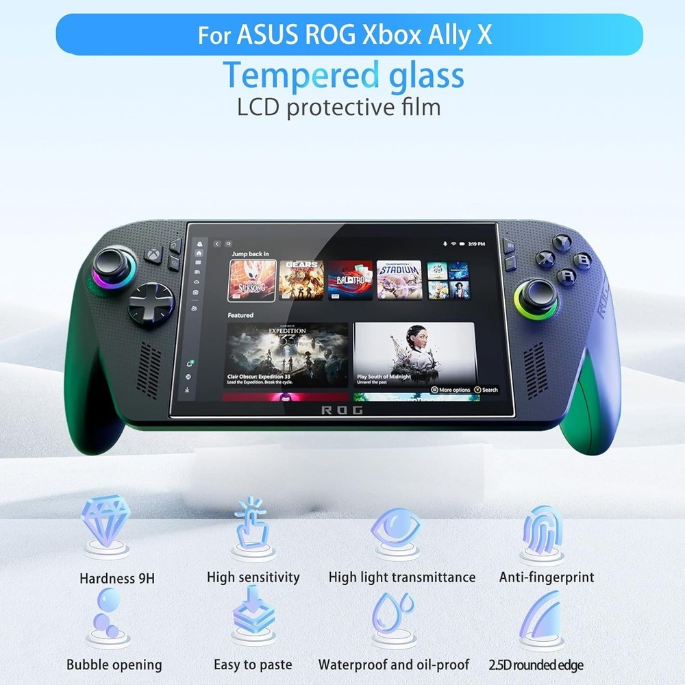 High-Definition Tempered Glass Screen Protector for ROG Xbox Ally X (2 Pack)