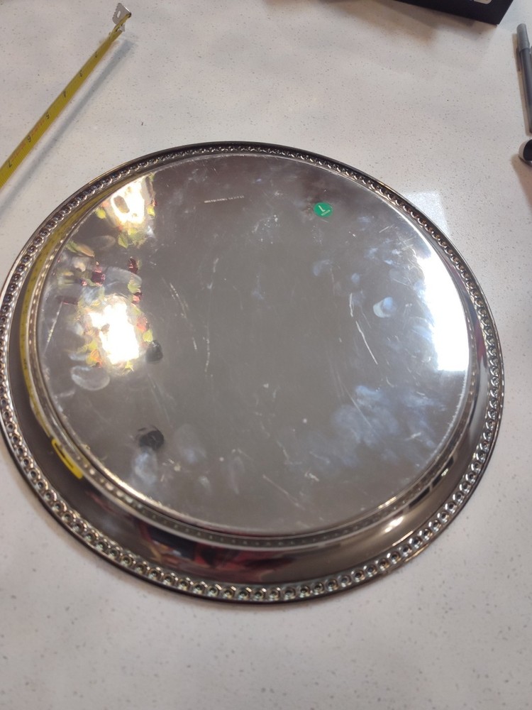 International Silver Co Silverplate Round 12" Serving Tray / Platter