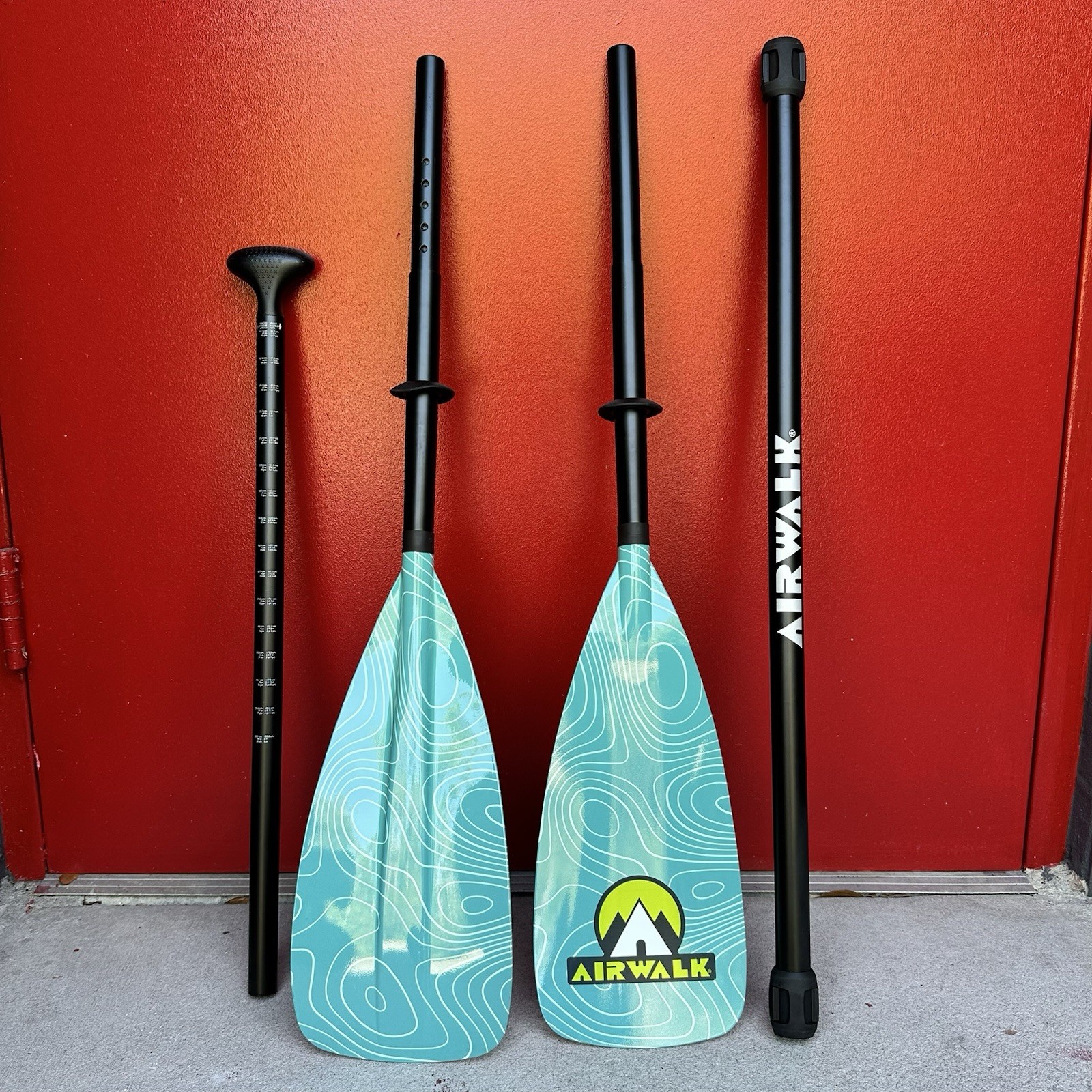 Kayak SUP Paddle - Adjustable 4-Piece, Floating, Lightweight (Airwalk)