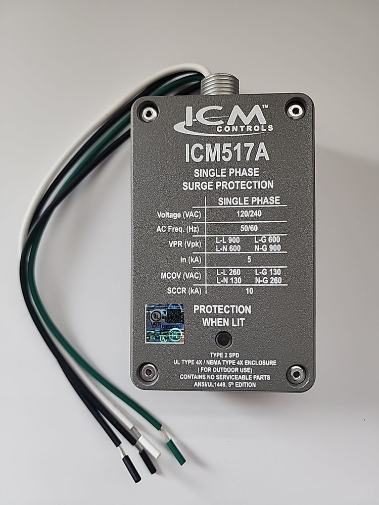 ICM Controls ICM517A Single-Phase NEMA Type 4X Enclosed Type 2 Surge Protective