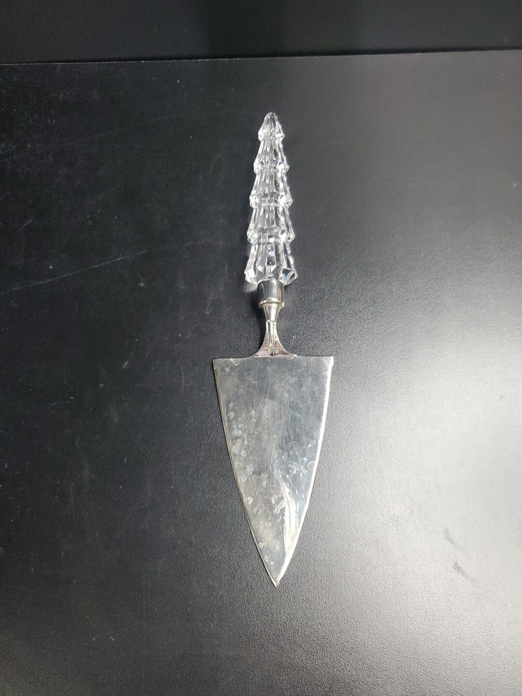 Mikasa Starshine Silver & Crystal Pie Server Cake Server Christmas Tree Shape
