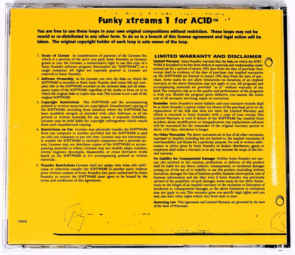 Sonic Foundry Funky Xtreams 1 Loops For Acid Sample/Sound Library/Sampling CD