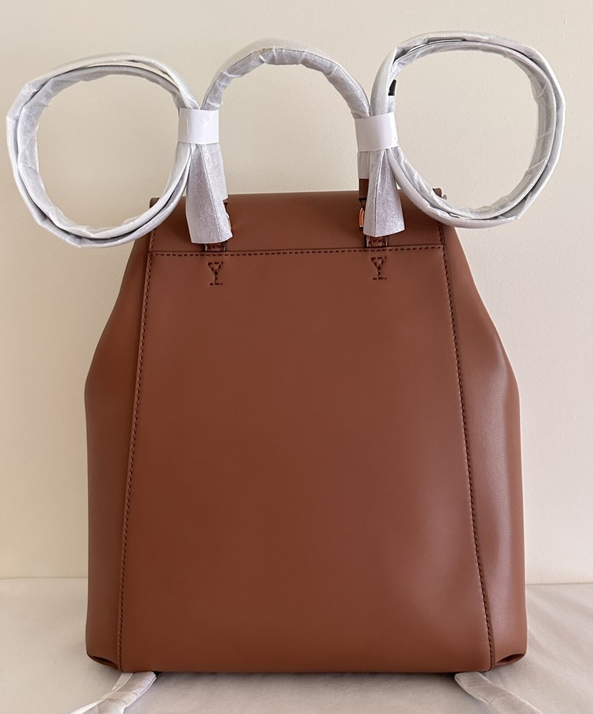 Michael Kors Phoebe Medium FLAP Drawstring Brown MK Travel School Backpack