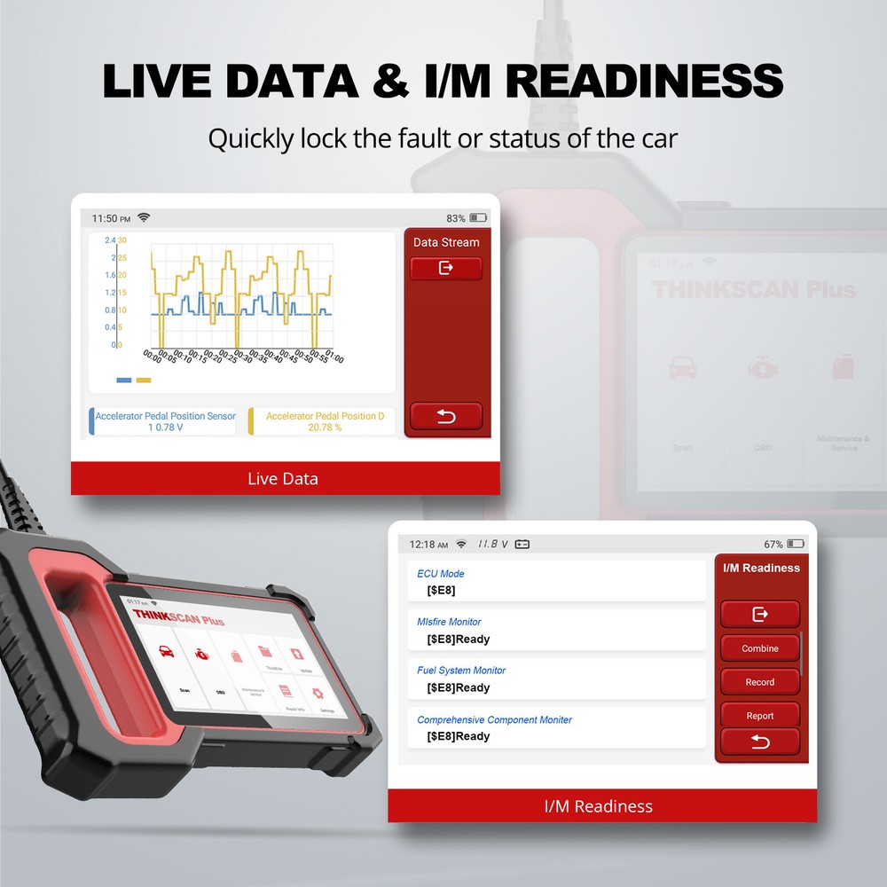 THINKSCAN PLUS S4 OBD2 Scanner ABS SRS EPB 5 System Diagnostic Tool FCA AutoAuth