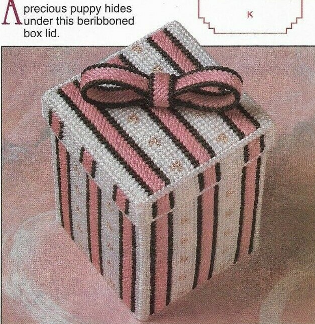 HIDE & SEEK DOG TISSUE COVER HOME DECOR PLASTIC CANVAS PATTERN INSTRUCTIONS