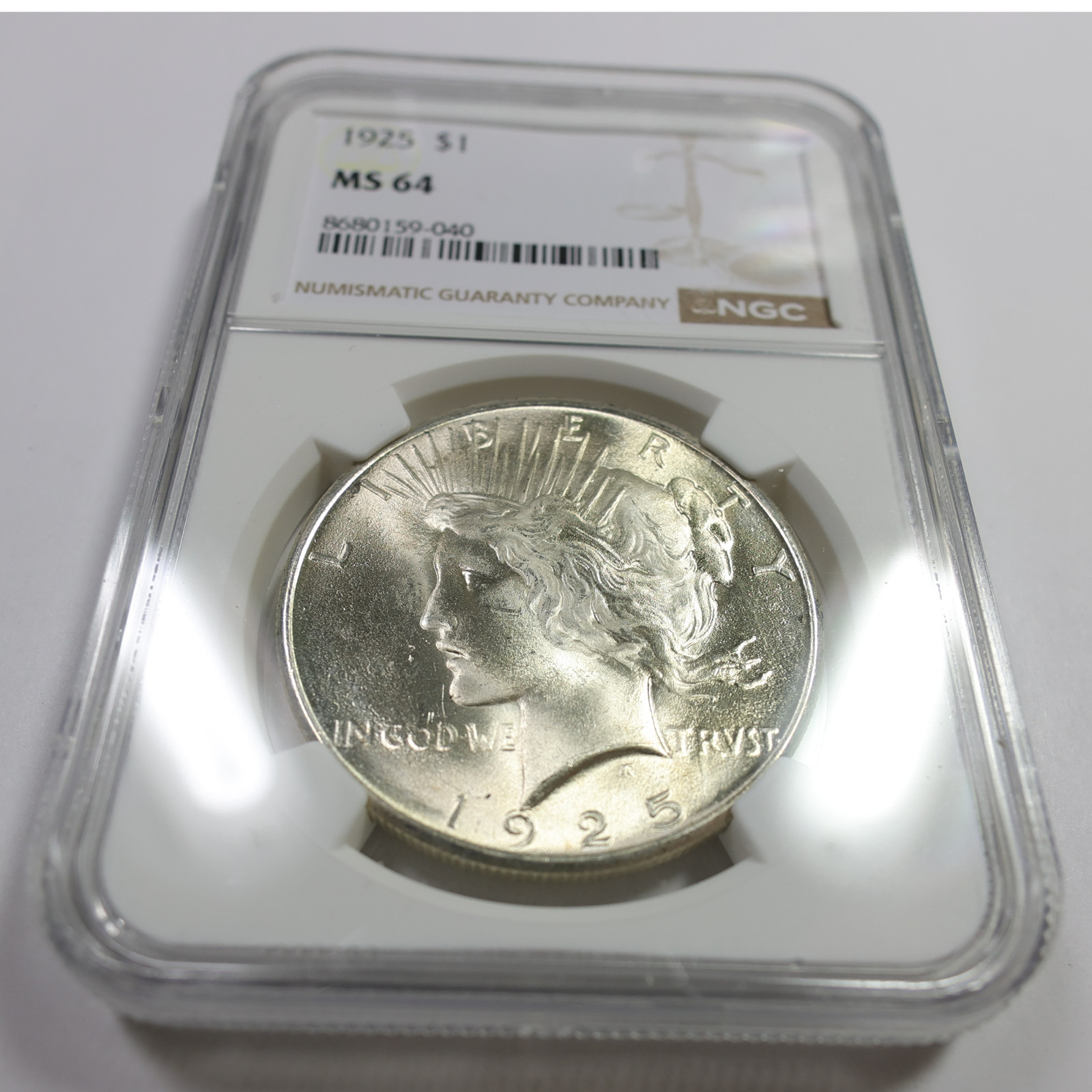 1925 P NGC MS64 - Silver Peace Dollar $1 US Coin #59523B